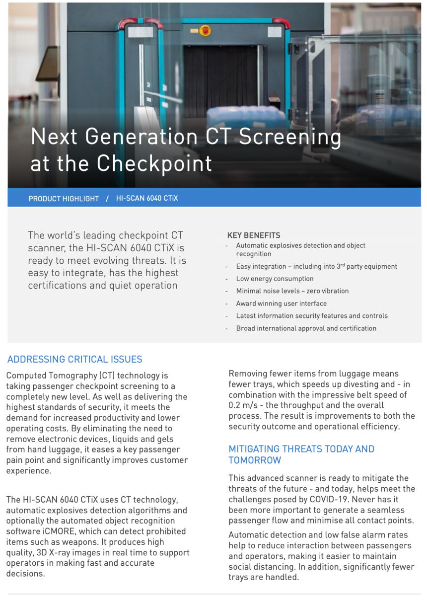 Ctix Axel AI-HI SCAN 6040 CTiX Tunnel X-Ray System – AI Security Equipment